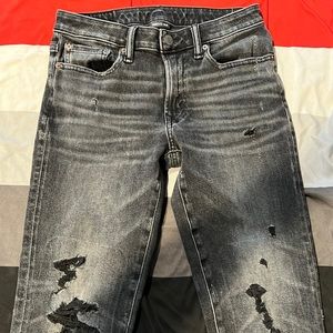 AE Mens Black Jeans Distressed 28x30